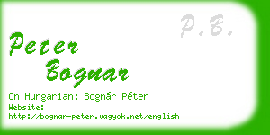peter bognar business card