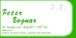 peter bognar business card